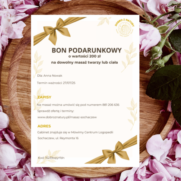 Voucher online kwotowy na dowolny masaż w Sochaczewie